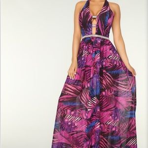 Beautiful floral bedazzled maxi dress